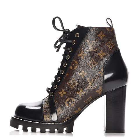 louis vuitton black chunky heels|Louis Vuitton black heel boots.